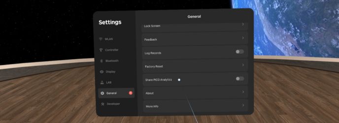 pestaña compartir datos Pico G3 y G3 Plus